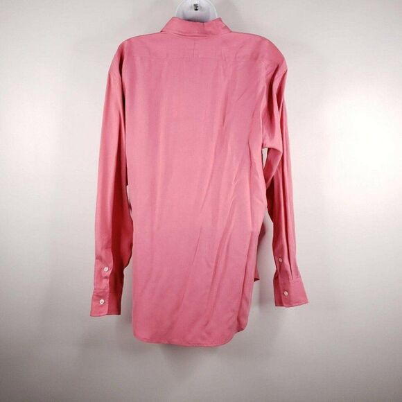 Vintage Ralph Lauren Pink Silk Button Front Shirt Size 10 New $225 - Picture 5 of 9